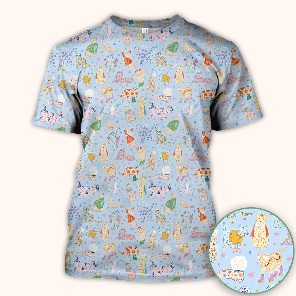Colorful Cats Nurse Scrub Top