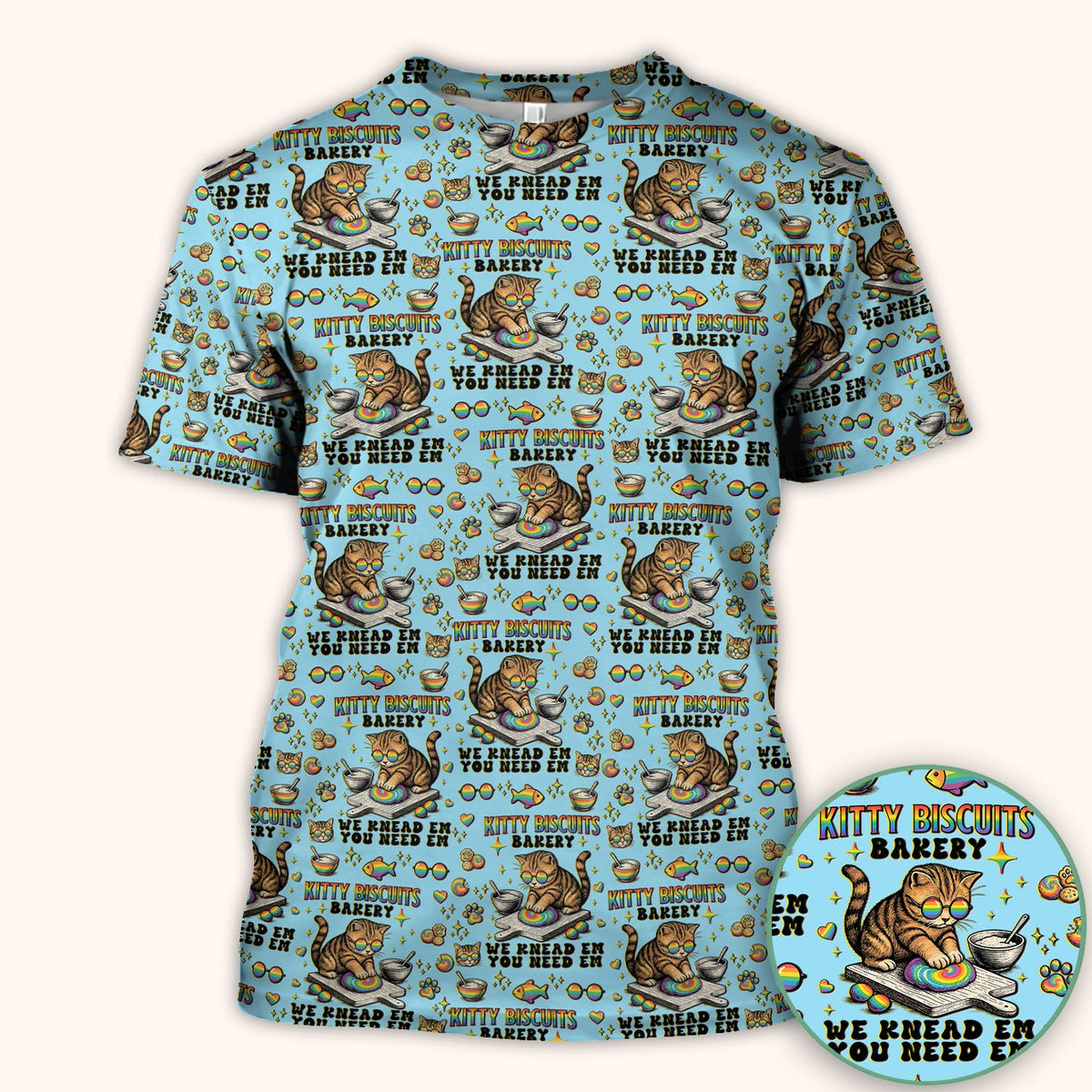 Pride Nurse Cat Baking Scrub Top
