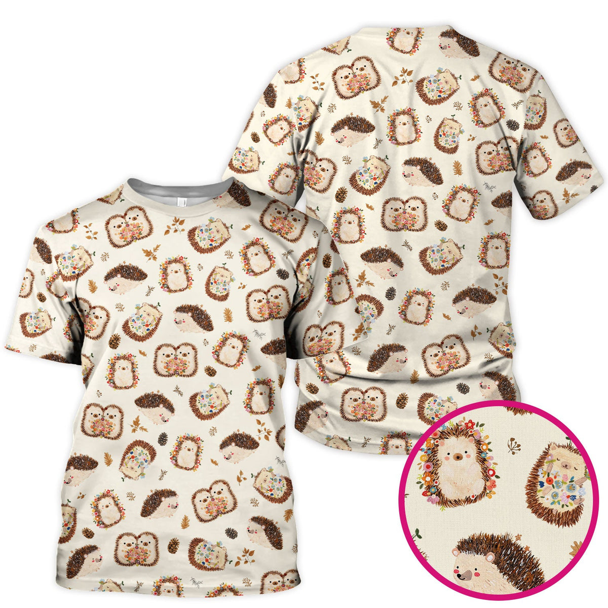 Hedgehog Floral Nurse Scrub Top