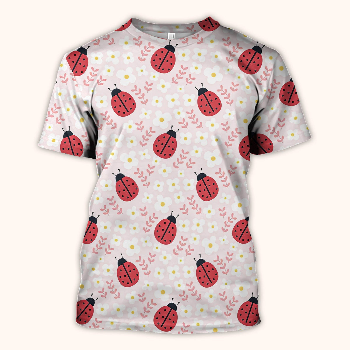 Lovely Ladybug Blossom Garden Nurse Scrub Top