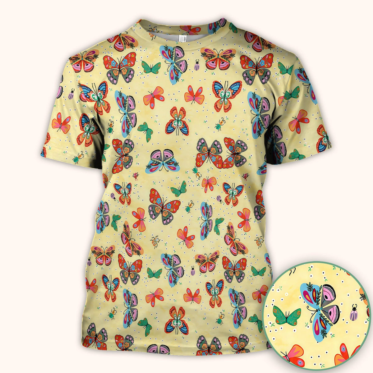 Colorful Butterfly Garden Nurse Scrub Top