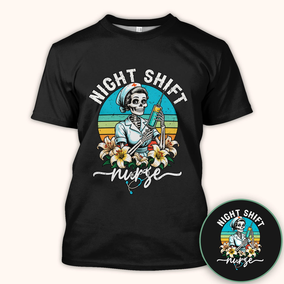 Night Shift Skeleton Nurse Shirt