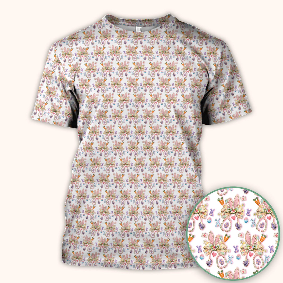 Bunny Stethoscope Nurse Scrub Top - Easter Gift