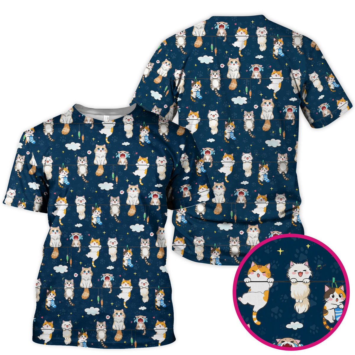 Cats With Cute Expressions Nurse Scrub Top