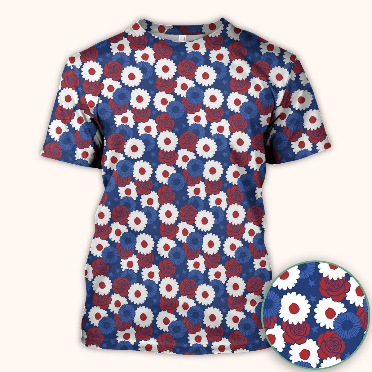 Daisy Rose Floral Nurse Scrub Top