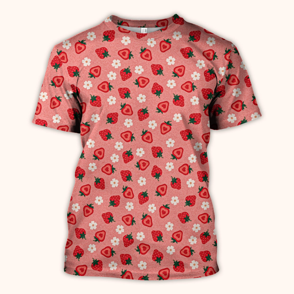 Sweet Strawberry Blossom Nurse Scrub Top