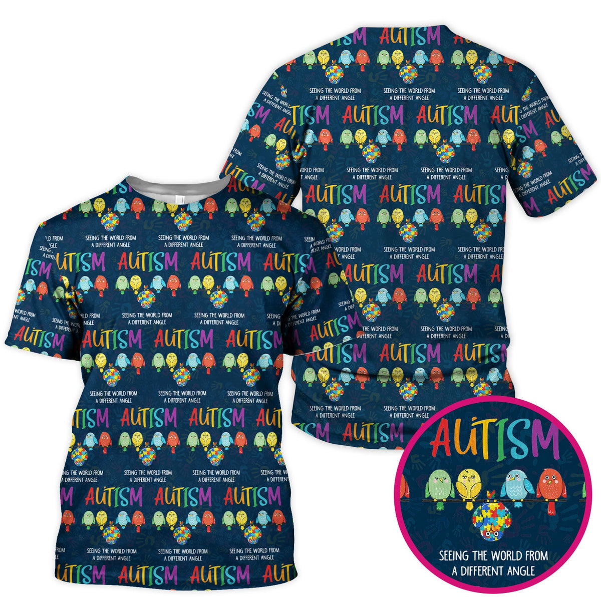 Autism Seeing The World From A Different Angle Nurse Scrub Top