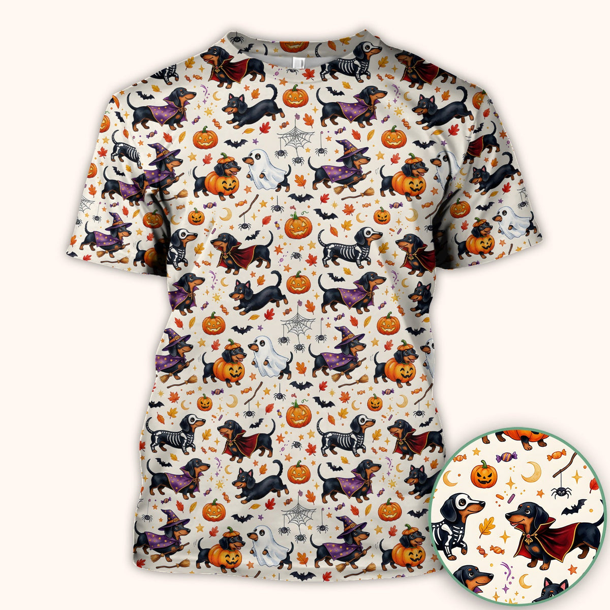 Halloween Dachshund Costume Nurse Scrub Top