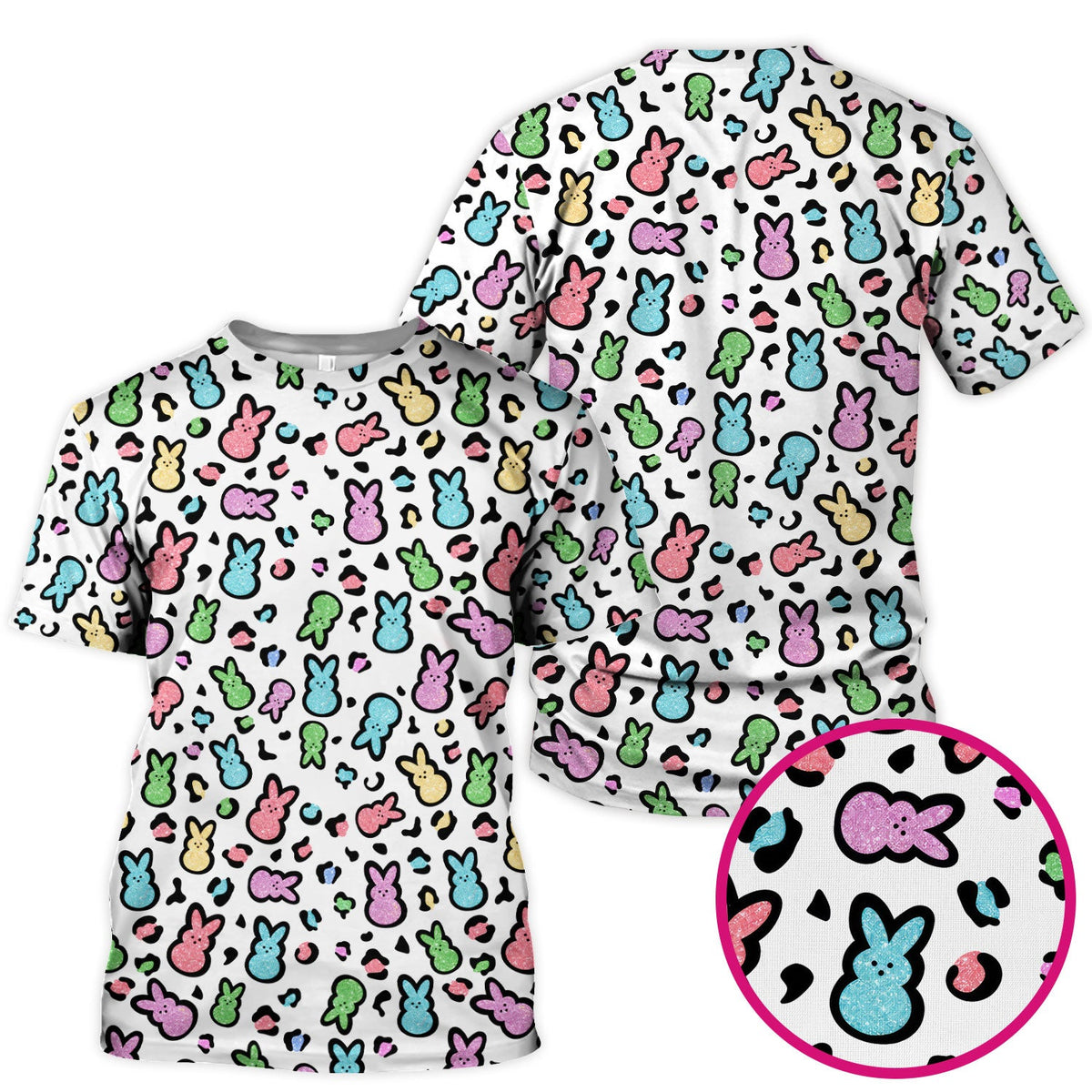 Pastel Bunny Nurse Scrub Top