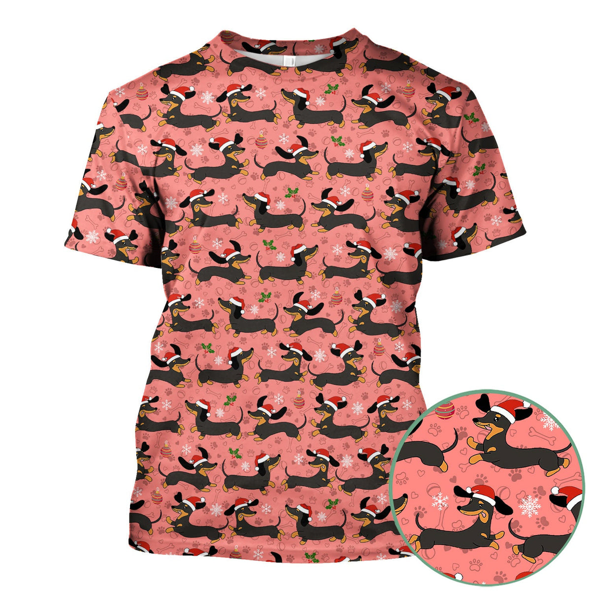 Holiday Dachshund Scrub Top - Cute Wiener Dog Santa Hat Nurse Shirt - Funny Christmas Medical Uniform RN LPN CNA Gift for Women