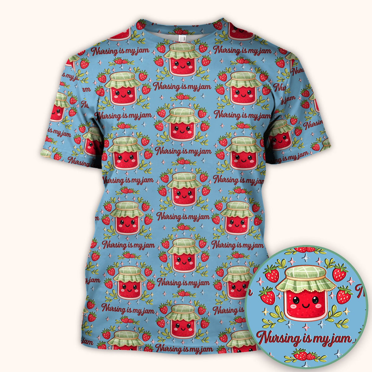 Strawberry Jam Nurse Scrub Top