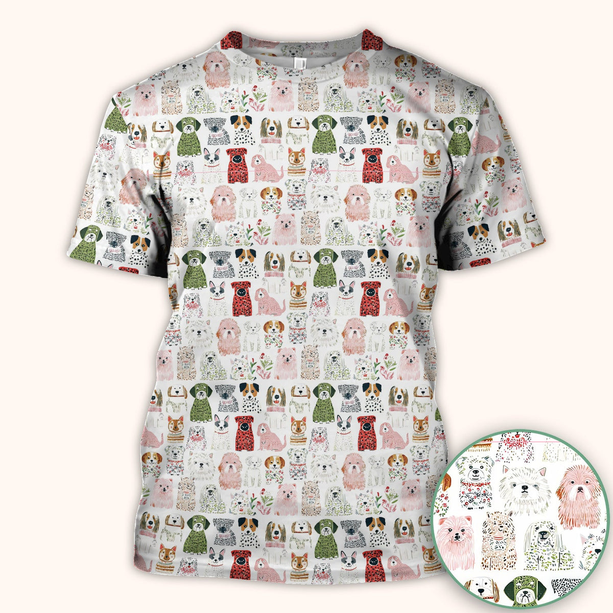 Dog Breeds Nurse Scrub Top