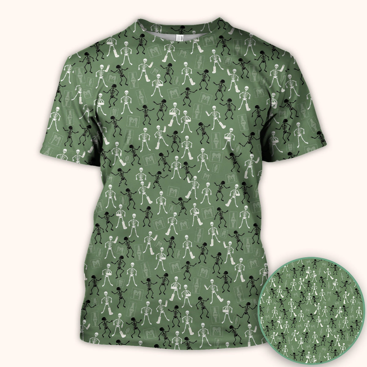 Orthopedic Skeleton Nurse Scrub Top - Halloween Gift