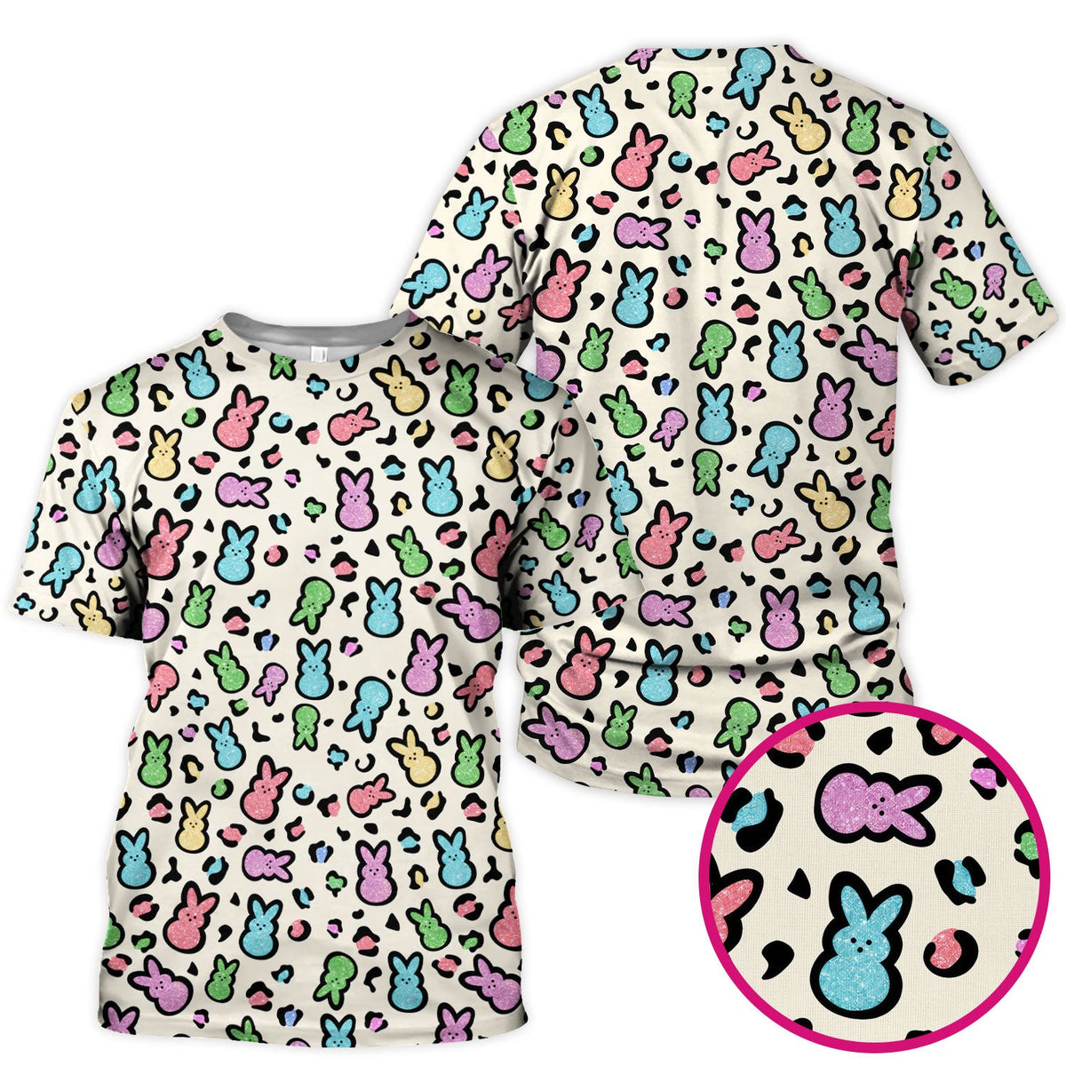 Pastel Bunny Nurse Scrub Top