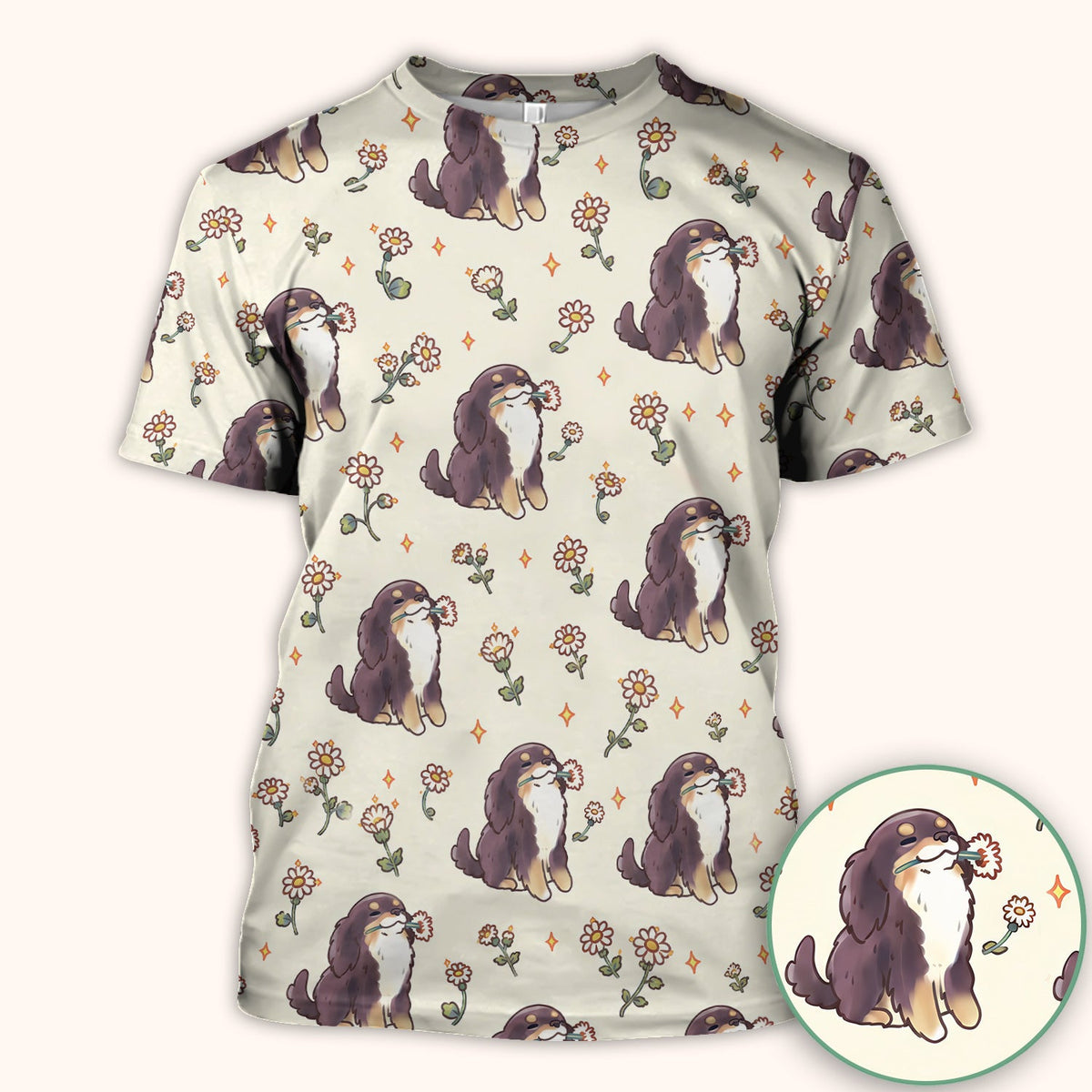 Floral Otter Daisy Nurse Scrub Top