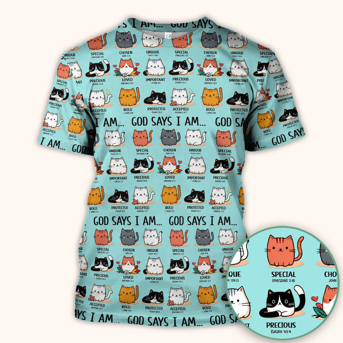 Cat God Says I Am Nurse Scrub Top