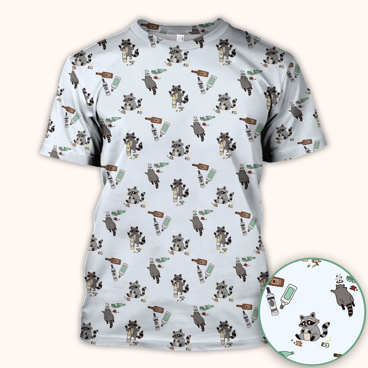 Messy Drunk Raccoon Nurse Scrub Top