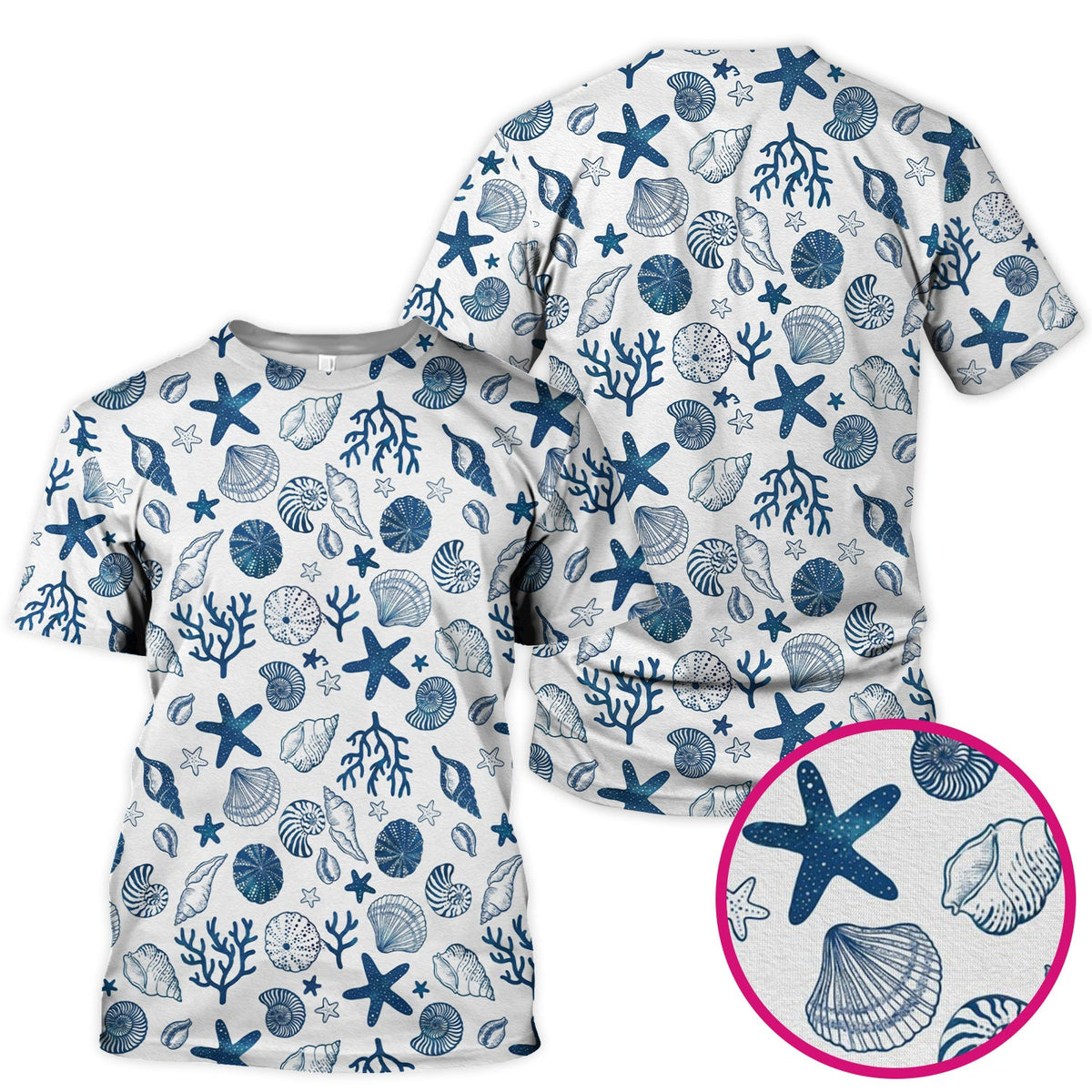Ocean Shell Starfish Nurse Scrub Top