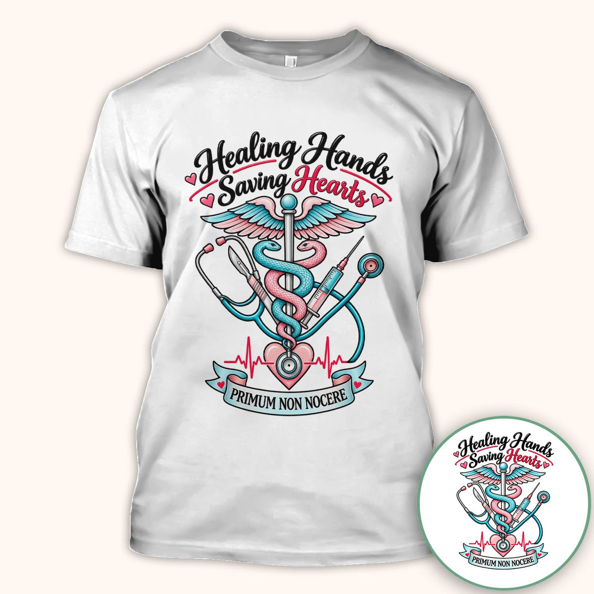Healing Hands Saving Hearts Nurse Shirt