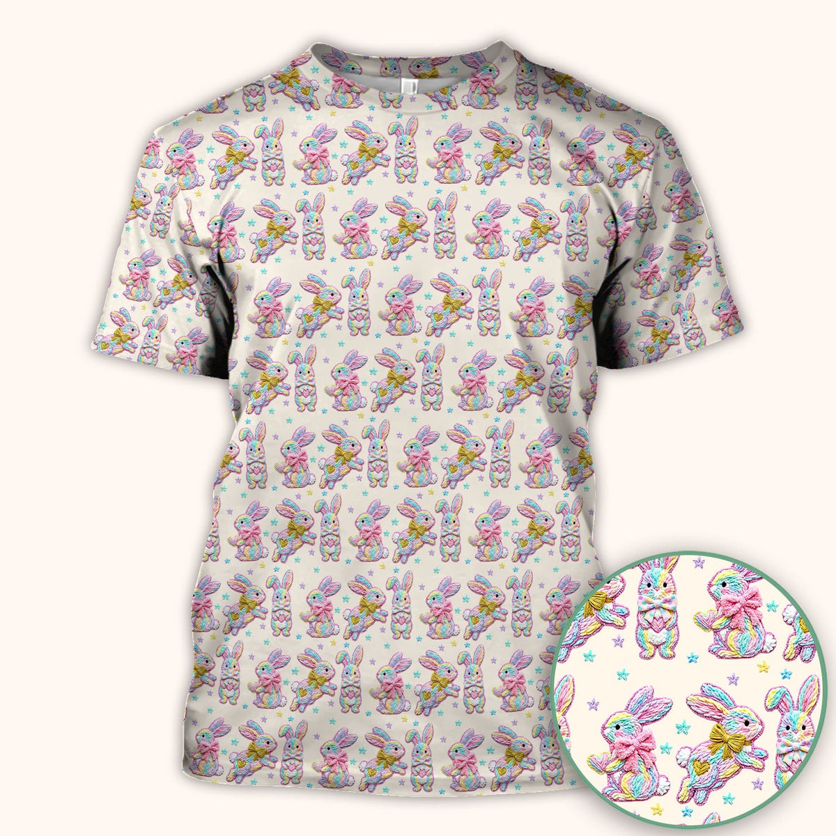 Cartoon Bunny Nurse Scrub Top - Easter Gift