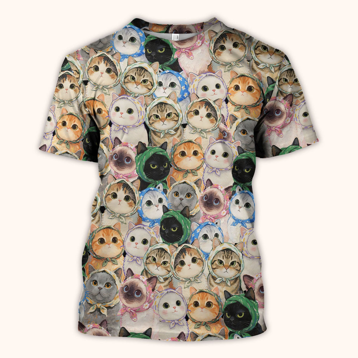 Adorable Multi Cat Portrait Nurse Scrub Top