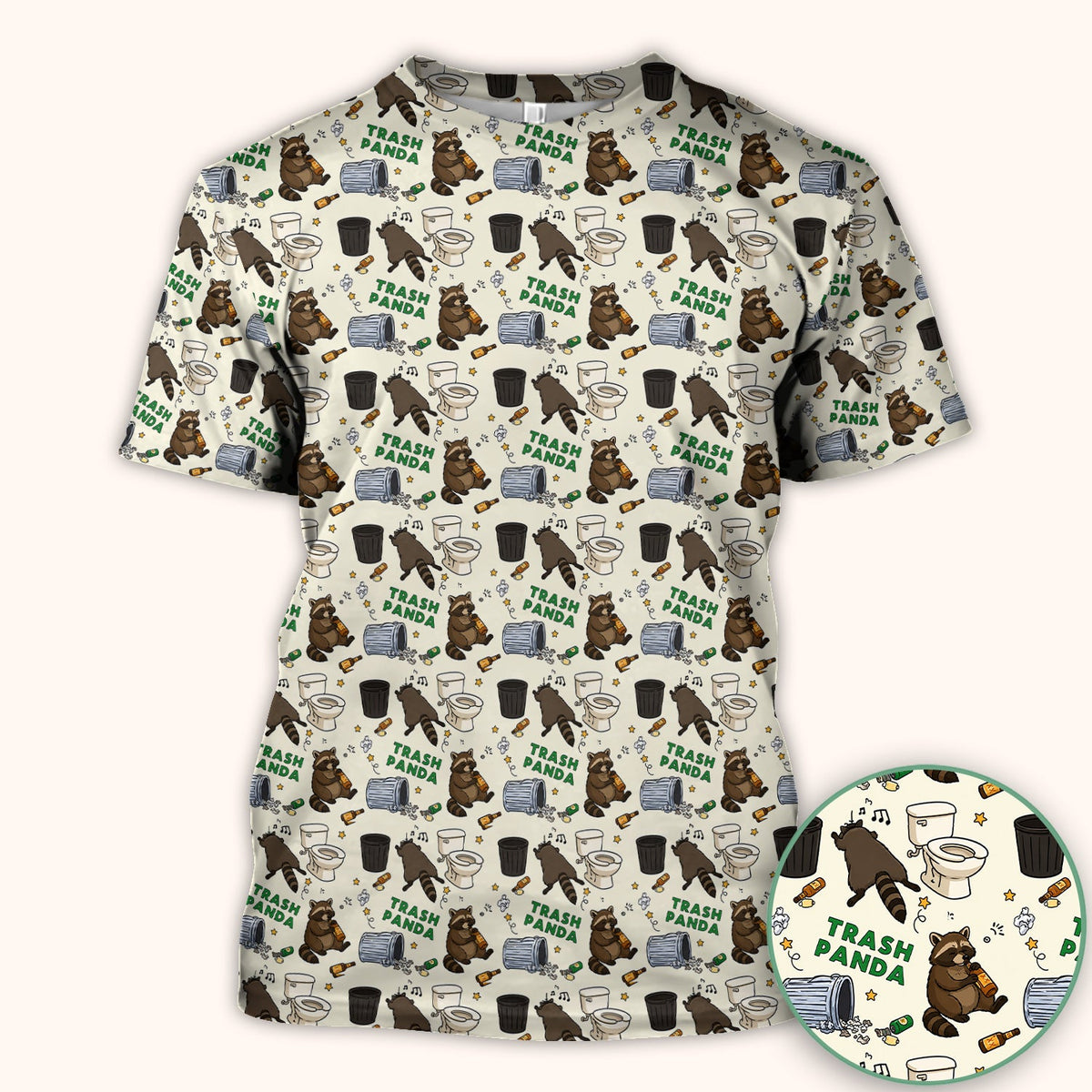 Trash Panda Raccoon Nurse Scrub Top