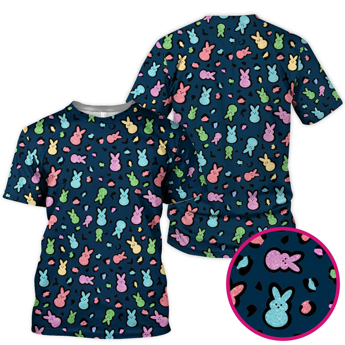 Pastel Bunny Nurse Scrub Top