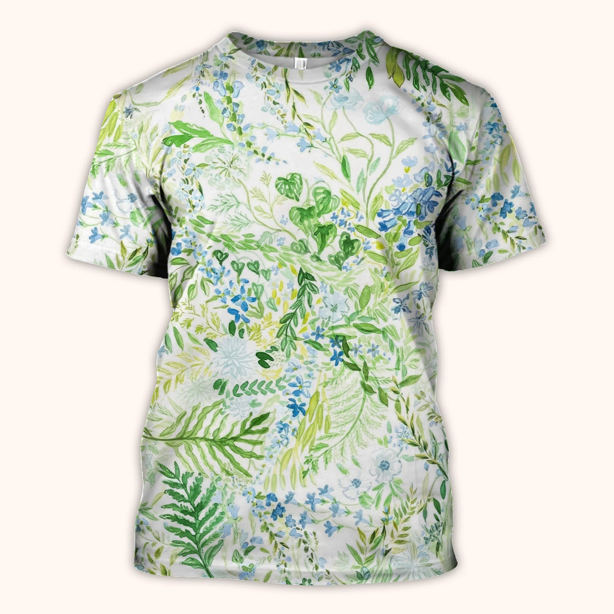 Green Botanical Floral Nurse Scrub Top