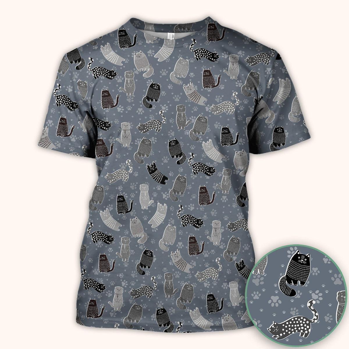 Cat Paw Print Nurse Scrub Top
