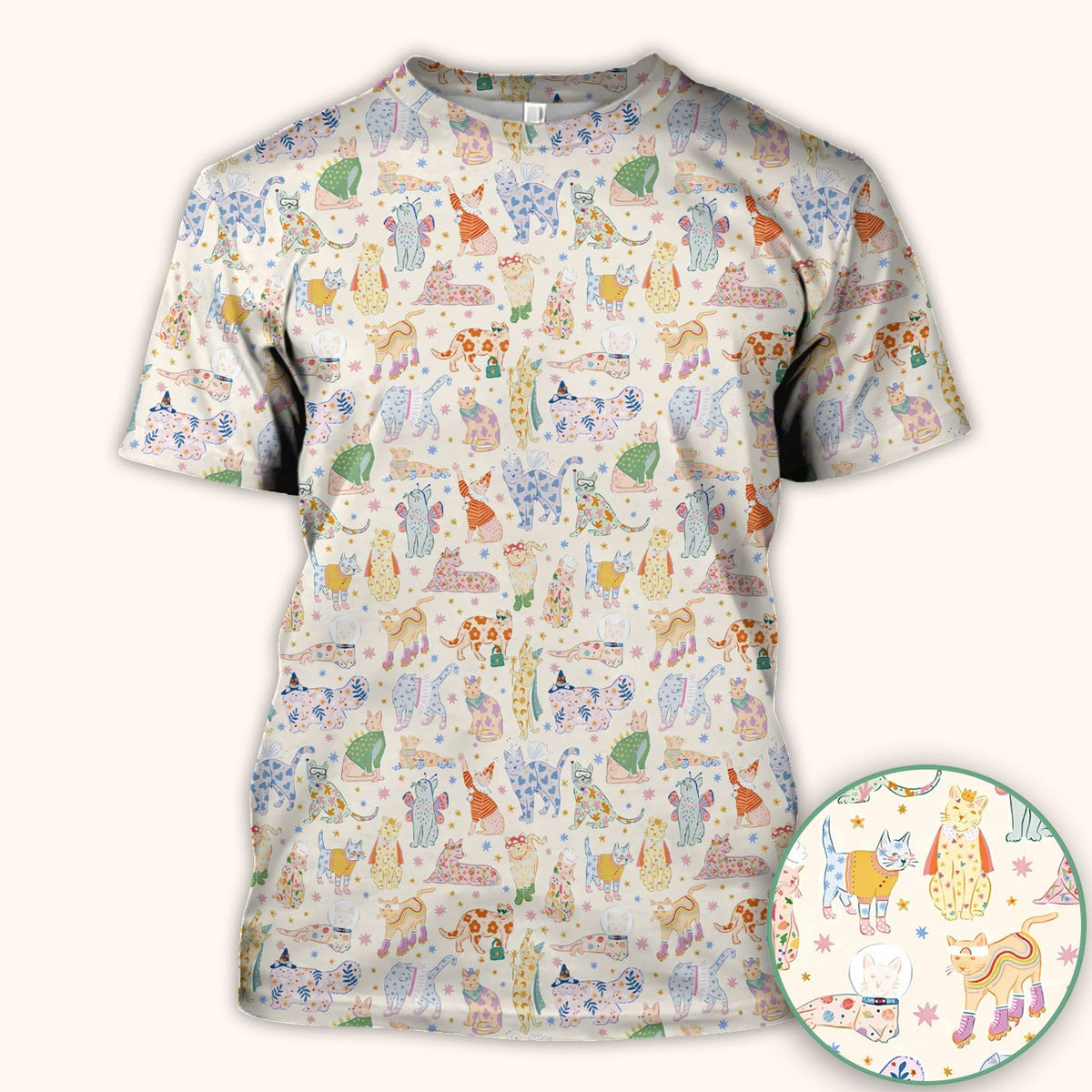 Colorful Cats Nurse Scrub Top