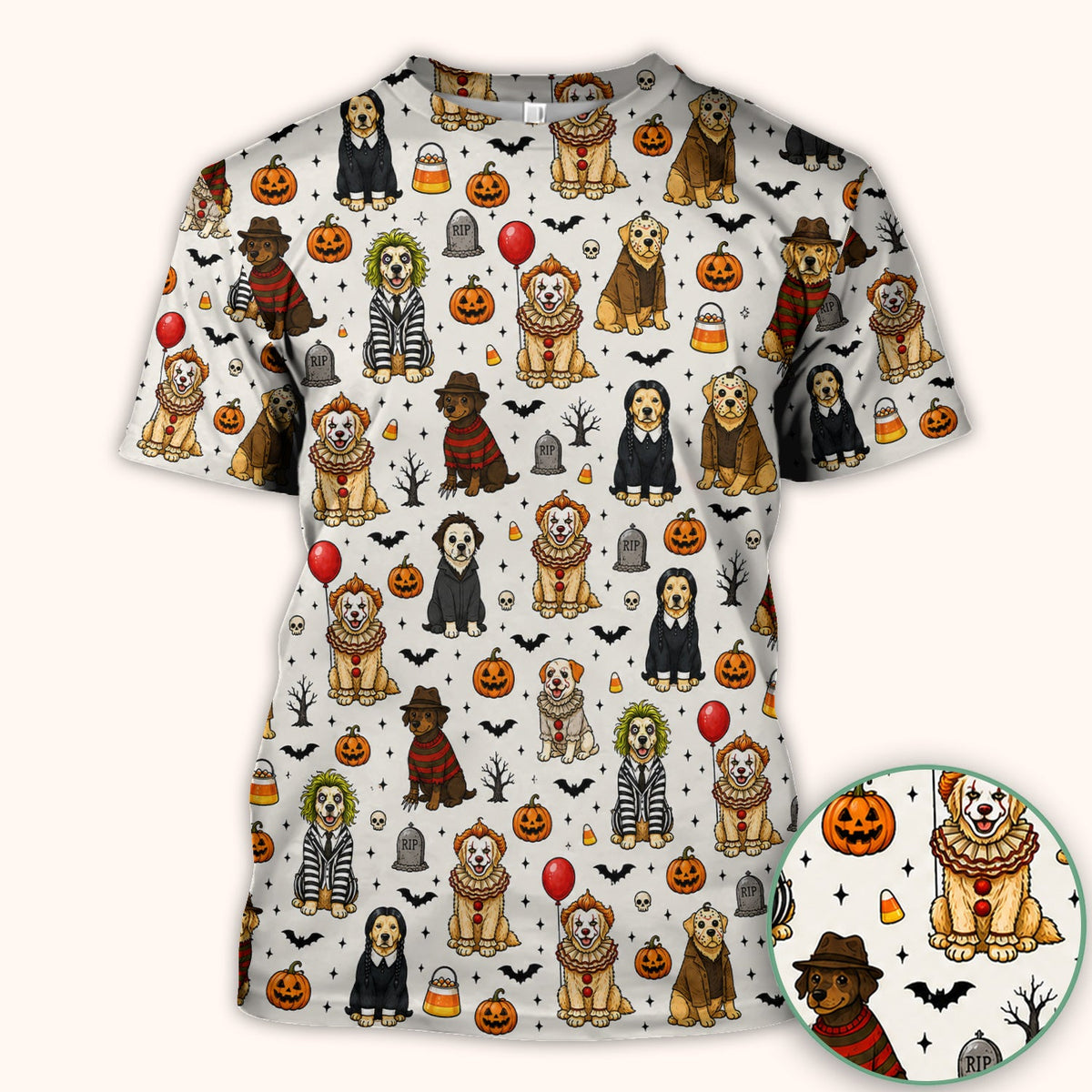 Halloween Dog Nurse Scrub Top