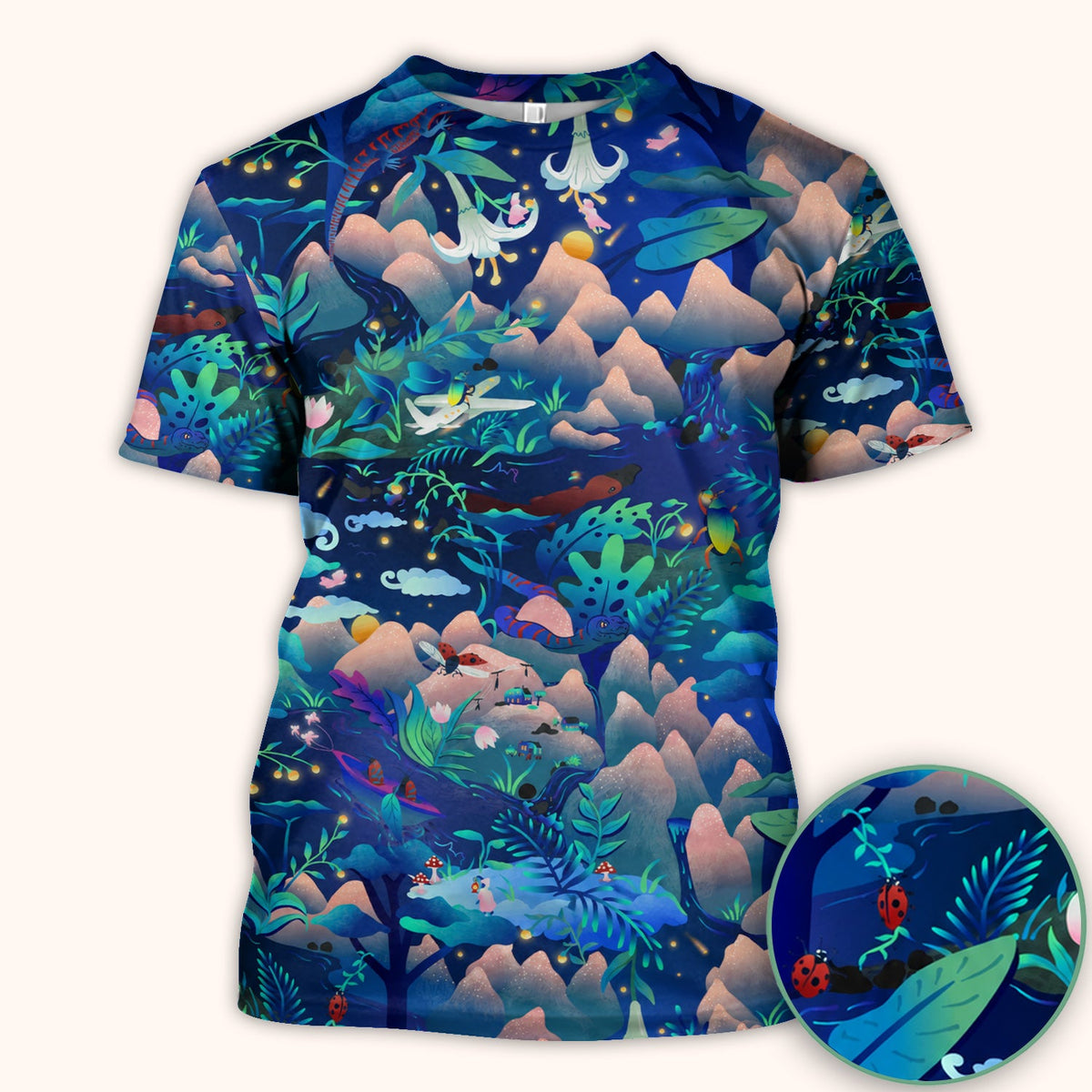 Whimsical Mountain Bug Nurse Scrub Top