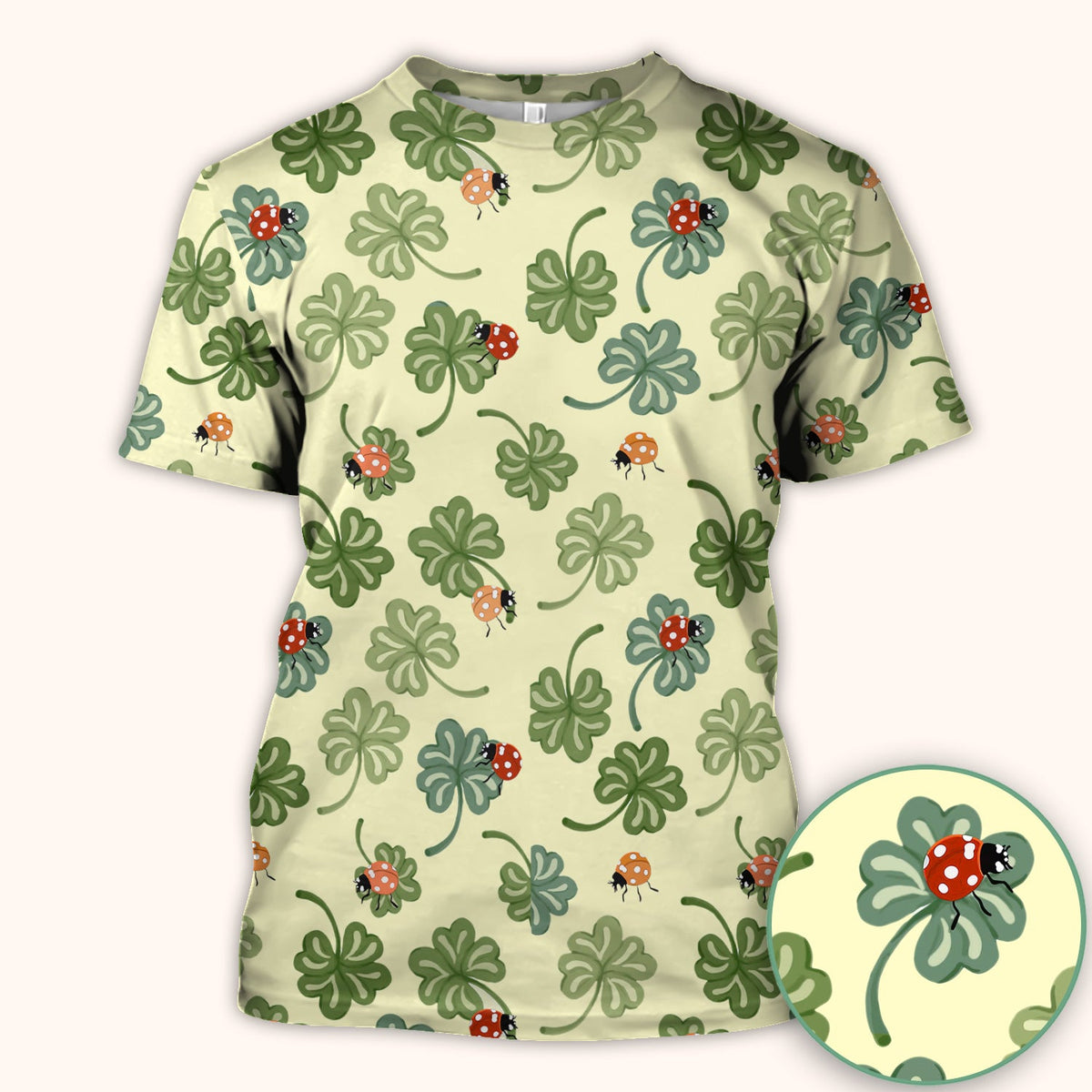 Clover And Ladybug Lucky Garden Nurse Scrub Top