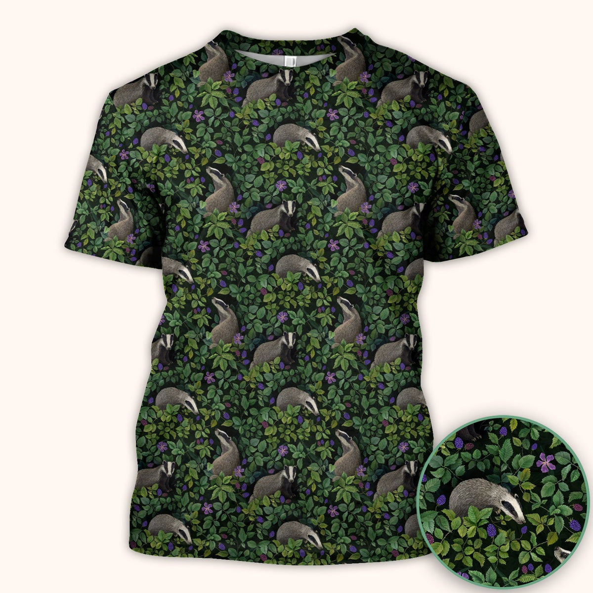 Woodland Badger Forest Nurse Scrub Top