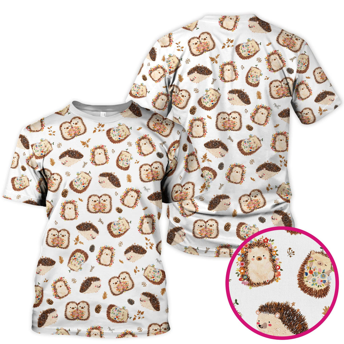 Hedgehog Floral Nurse Scrub Top