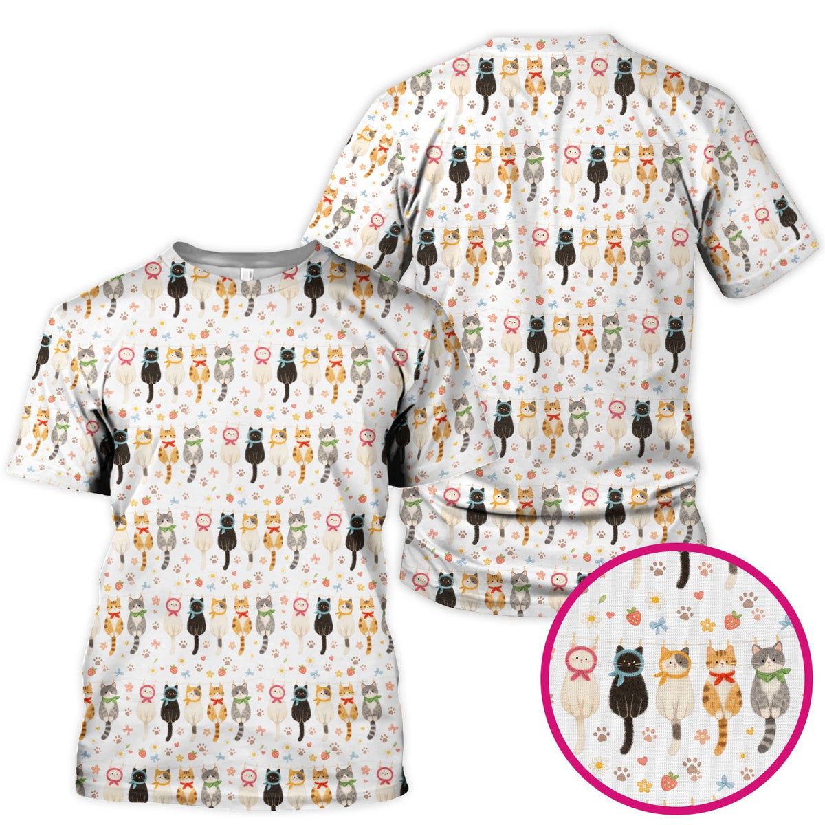 Cat Clothesline Nurse Scrub Top