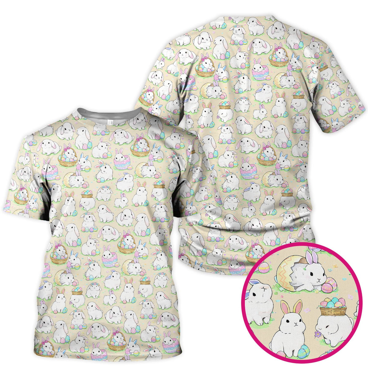 Bunny Egg Nurse Scrub Top - Easter Gift