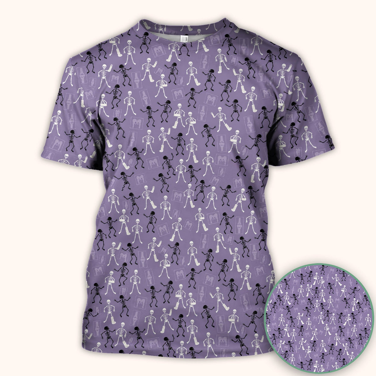 Orthopedic Skeleton Nurse Scrub Top - Halloween Gift
