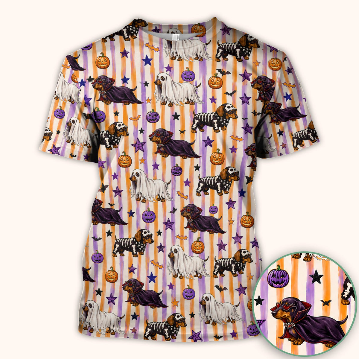Dachshund Stripe Nurse Scrub Top - Halloween Gift