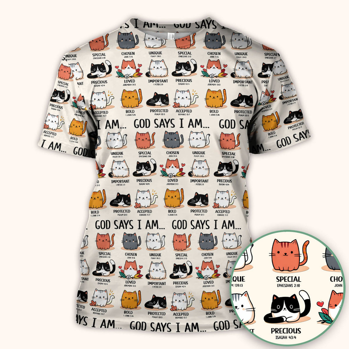 Cat God Says I Am Nurse Scrub Top