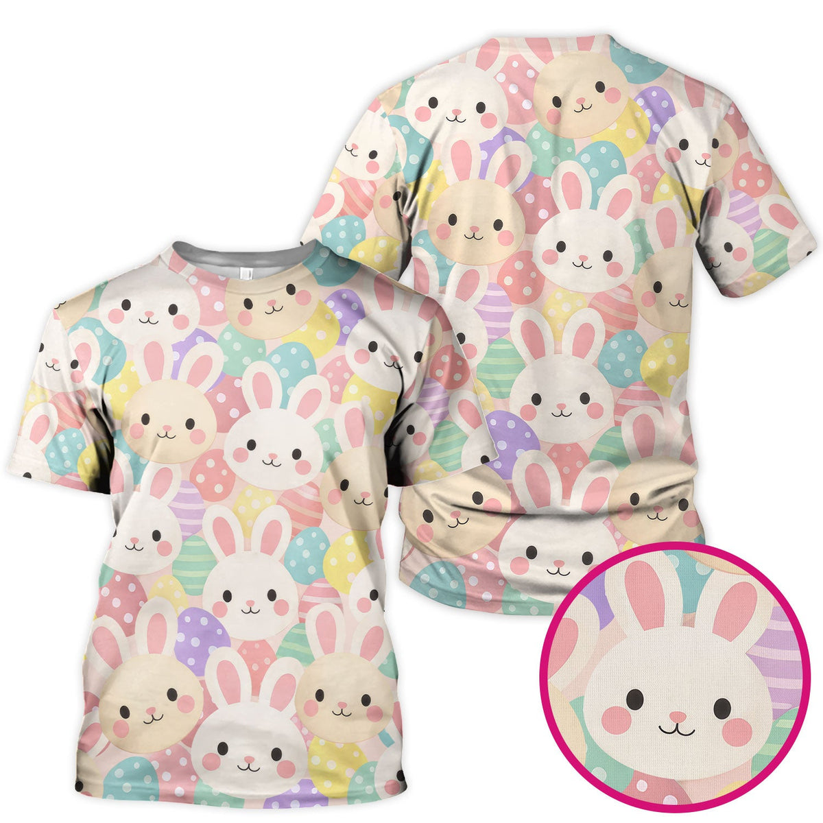 Pastel Bunny Easter Eggs Nurse Scrub Top