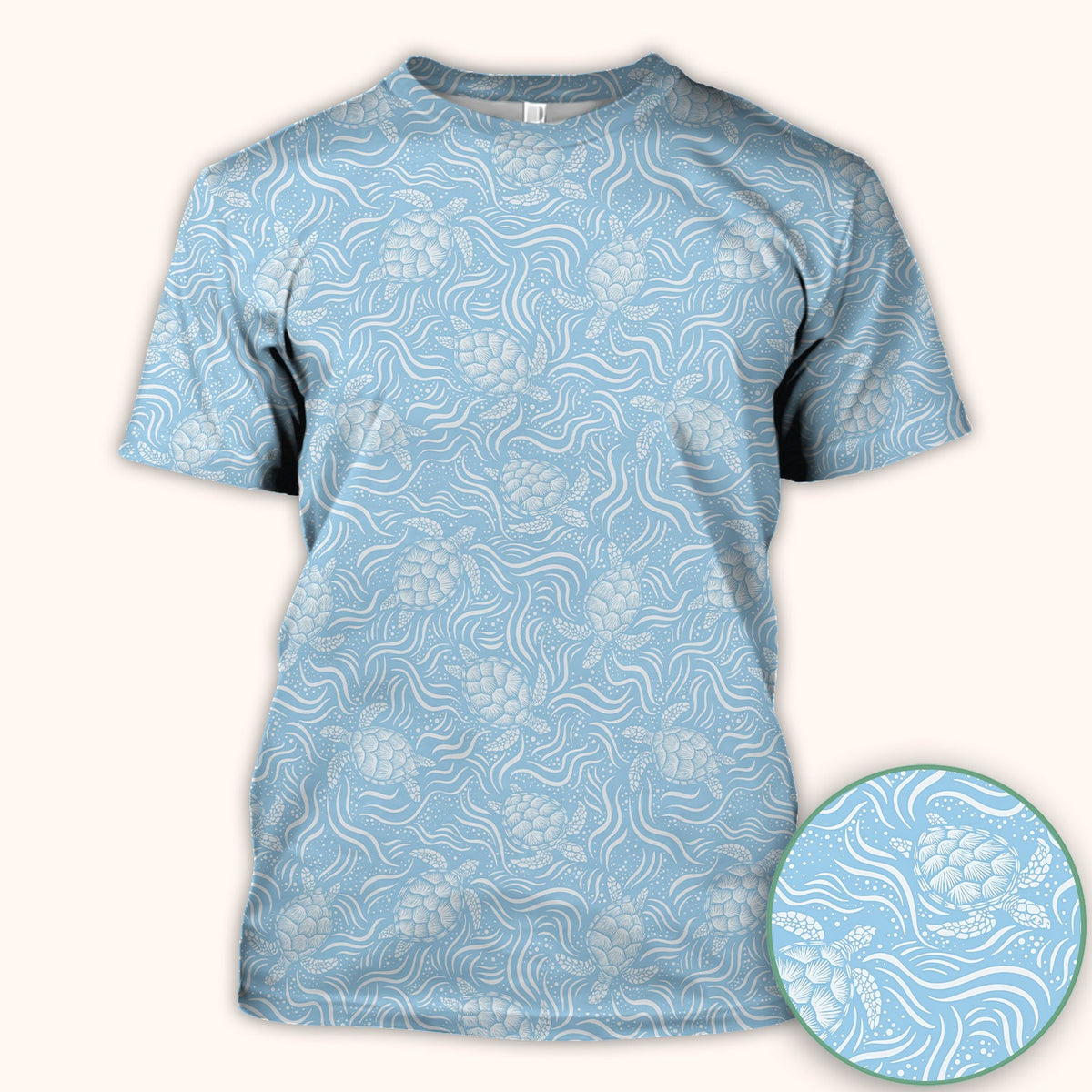 Ocean Sea Turtle Waves Nurse Scrub Top