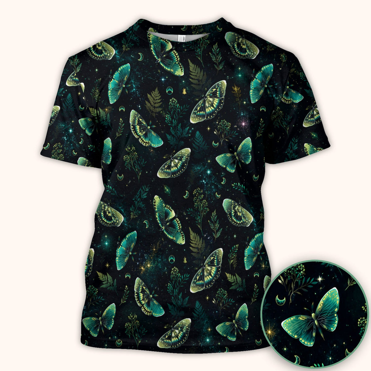 Mystical Moonlight Butterfly Garden Nurse Scrub Top II