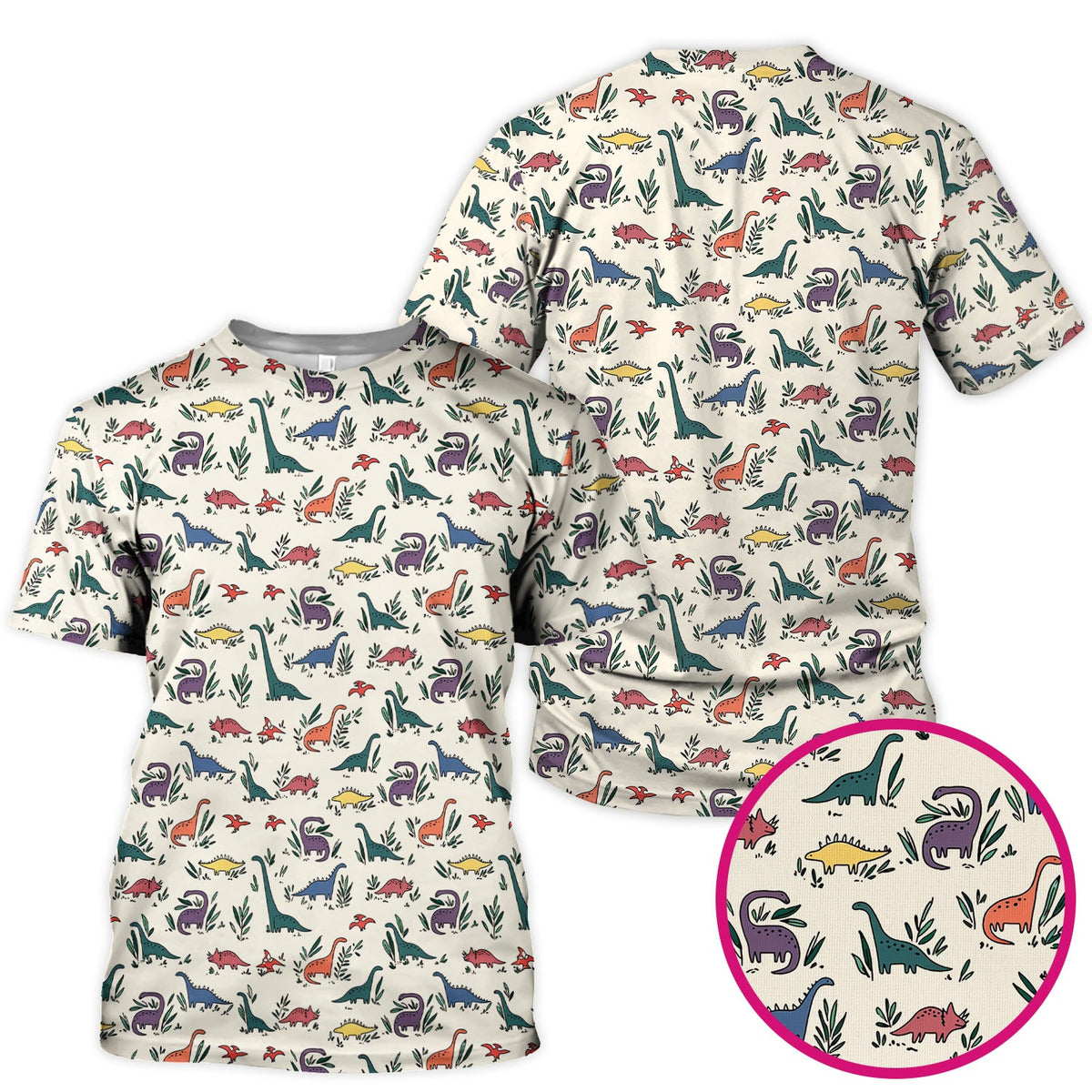 Dinosaur Leafy Garden Nurse Scrub Top