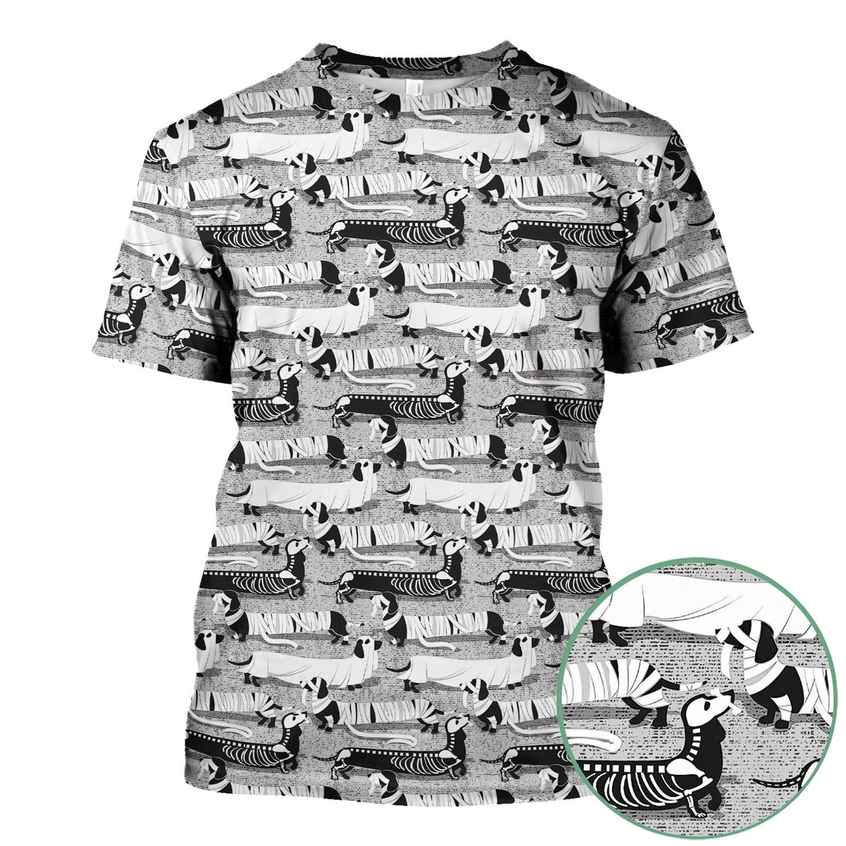 Halloween Dachshund Scrub Top - Funny Dog Skeleton Scrub Shirt Multi Color - Cute Halloween Scrubs Gift for Nurse, CNA, RN, Doctor