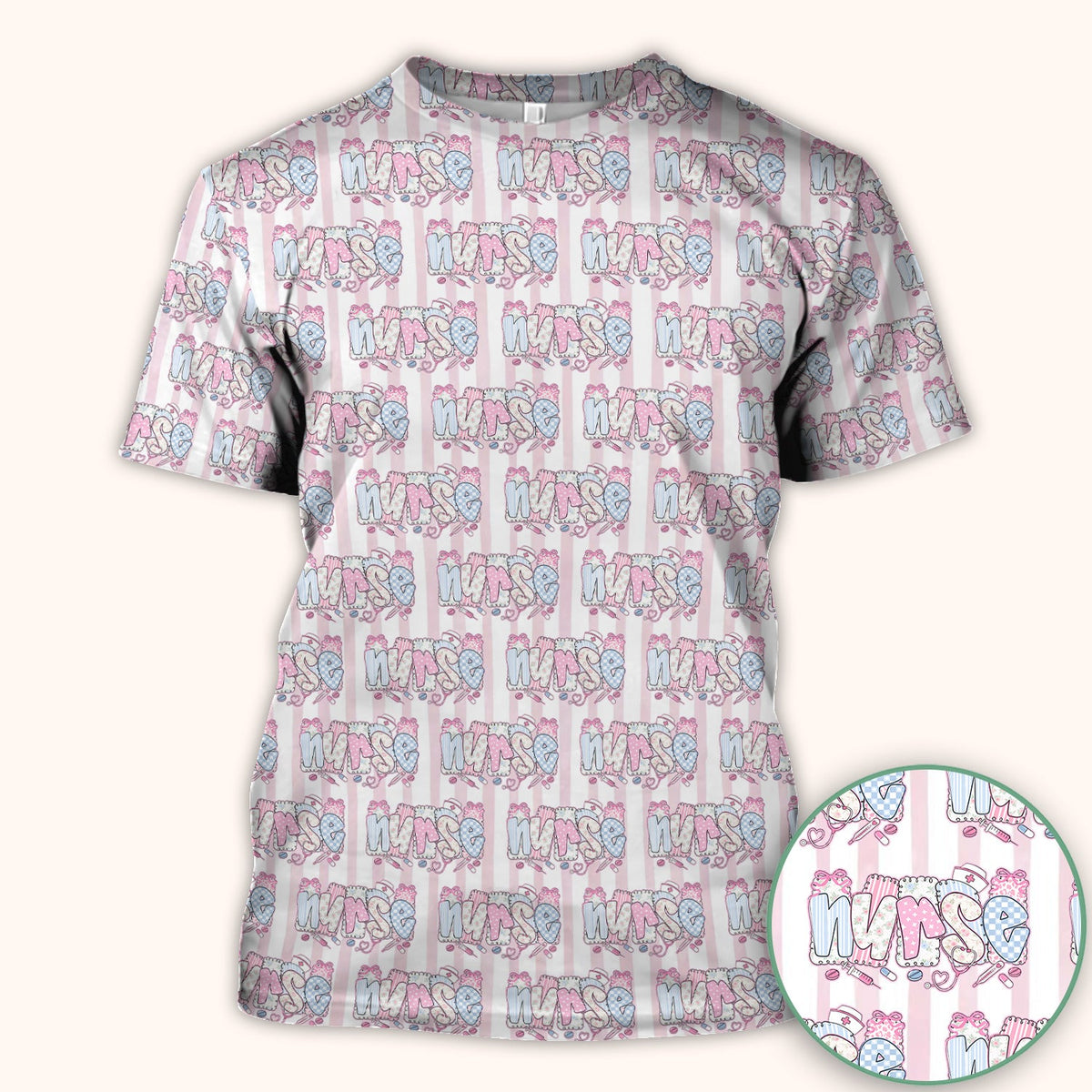 Pastel Nurse Scrub Top