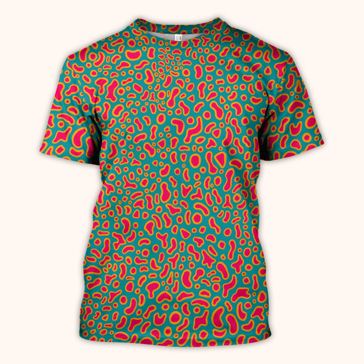 Colorful Abstract Leopard Nurse Scrub Top