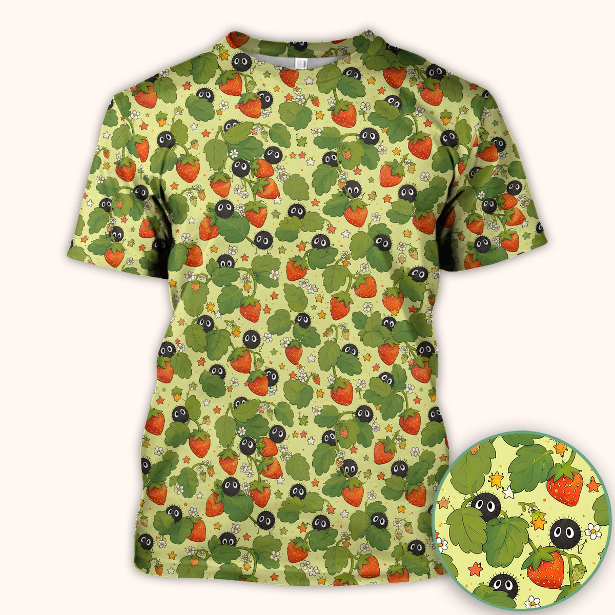 Strawberry Soot Sprite Nurse Scrub Top