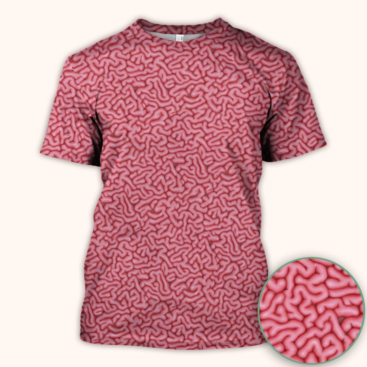 Pink Brain Anatomy Nurse Scrub Top