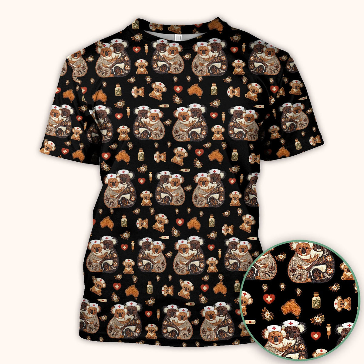 Koala Nurse Scrub Top - Valentines Day Gift